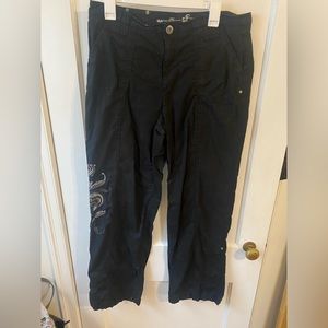 Style & Co Black Cargo Style Pants with Sequins Converts to Capris size 10